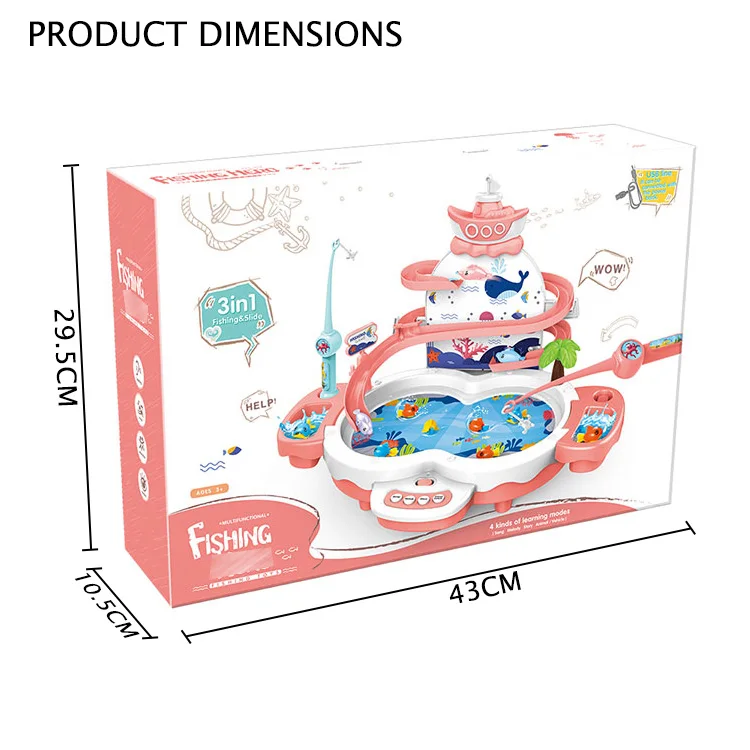 Многофункциональный USB Электрический Слайд-трек для рыбалки, набор игрушек для детей