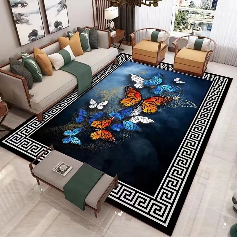 Beautiful Butterfly Design Carpet 3D Printed Crystal Velvet Rugs Living ...