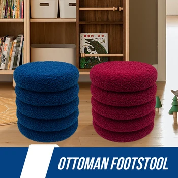 Fashion Custom Round Storage Ottoman Footstool Chair Velvet Ottoman Set