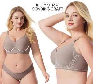 Full Cup Seamless Soft Comfortable Breathable Anti-sagging Push-up Nursing Bra for Women Big Busts for Maternity Knitted