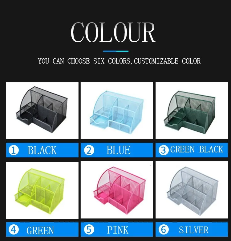 Большой Вместительный квадратный держатель для карандашей рабочего стола многофункциональный металлический сетчатый ручек с ящиком Настольный