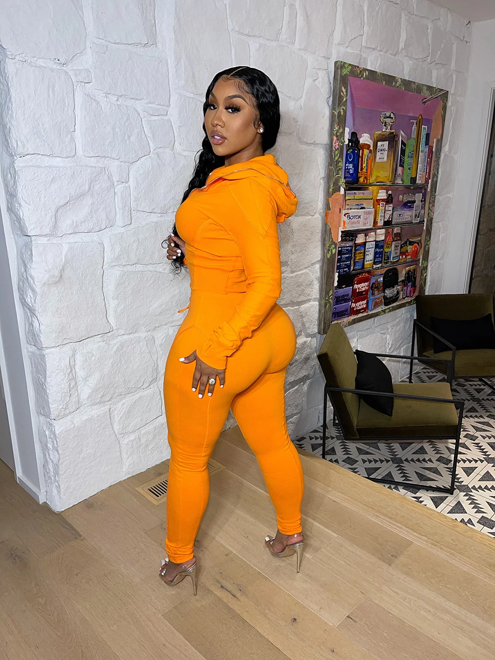 Минимальный заказ, 10 шт., спортивный свитер на молнии с логотипом на заказ, толстовка, пуловер, свитшот, наряды, женские комплекты из двух предметов