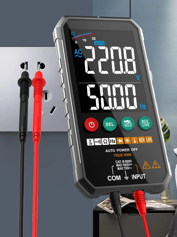 Mastfuyi Professional High Precise 6000 Counts 1000V AC DC Digital Multimeter Ohm Hz NCV Live C UF Duty Multimetro Voltage Meter
