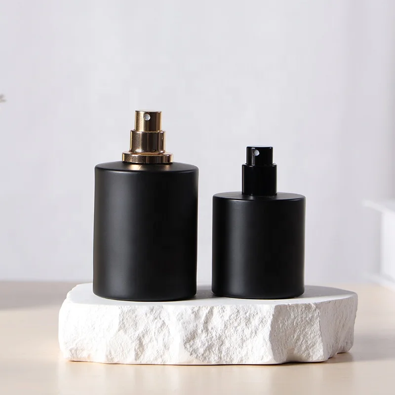 30ml 50ml Empty Round Matte Black Crimp Perfume Glass Bottles Manufacturer