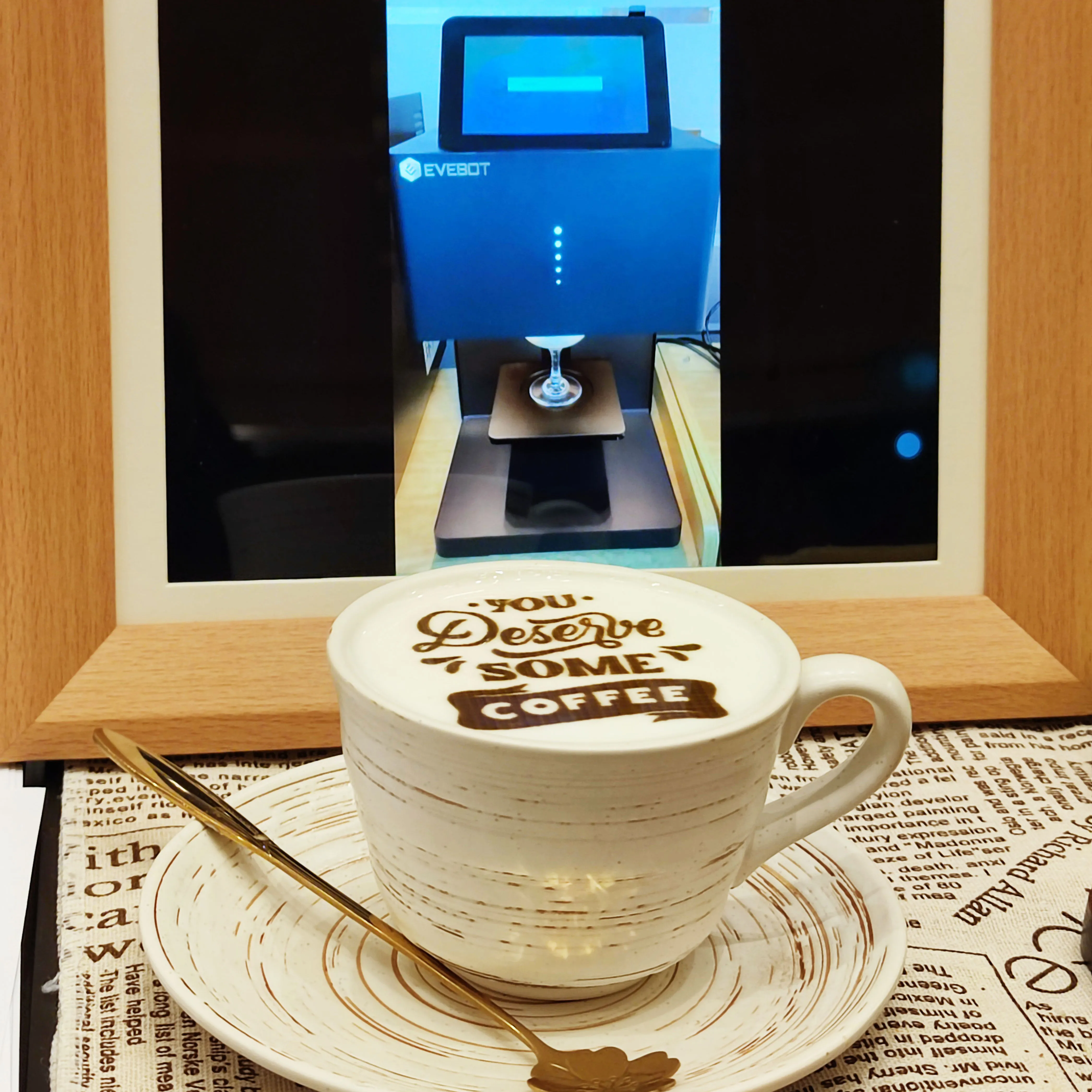 Evebot Coffee Printer With Edible Ink 3D Printer Photo Food Cake Coffee  Printing Machine Digital Latte Art Dessert Cake Printer