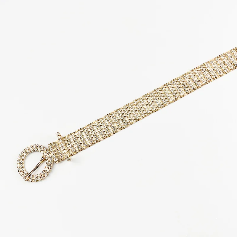 Moda Geométrico Metal Embutido Diamantes De Imitación Mujeres Cinturones De  Cadena