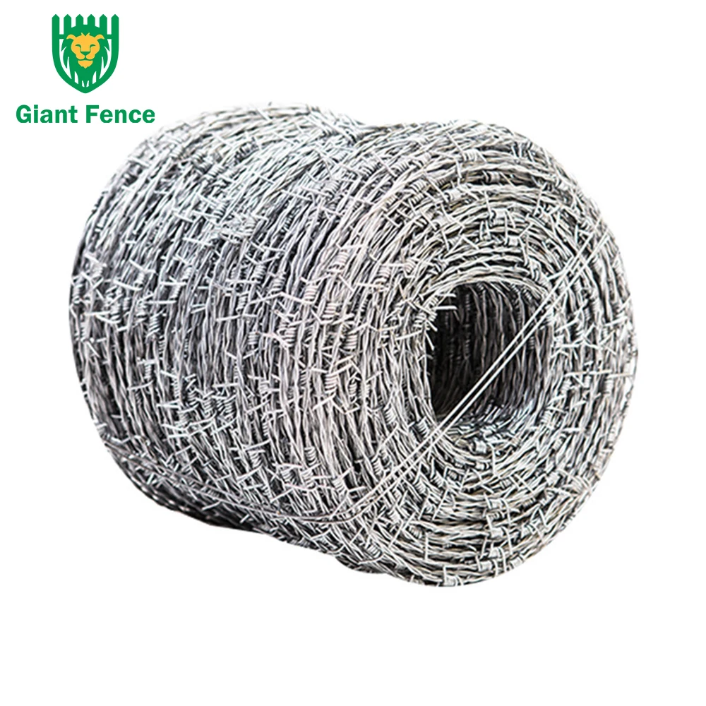 Factory Direct 200m Barbed Wire Coil 1.8mm Double Twisted Galvanized Steel PVC Coated Razor Wire Wall Spike Directly Iron Wire