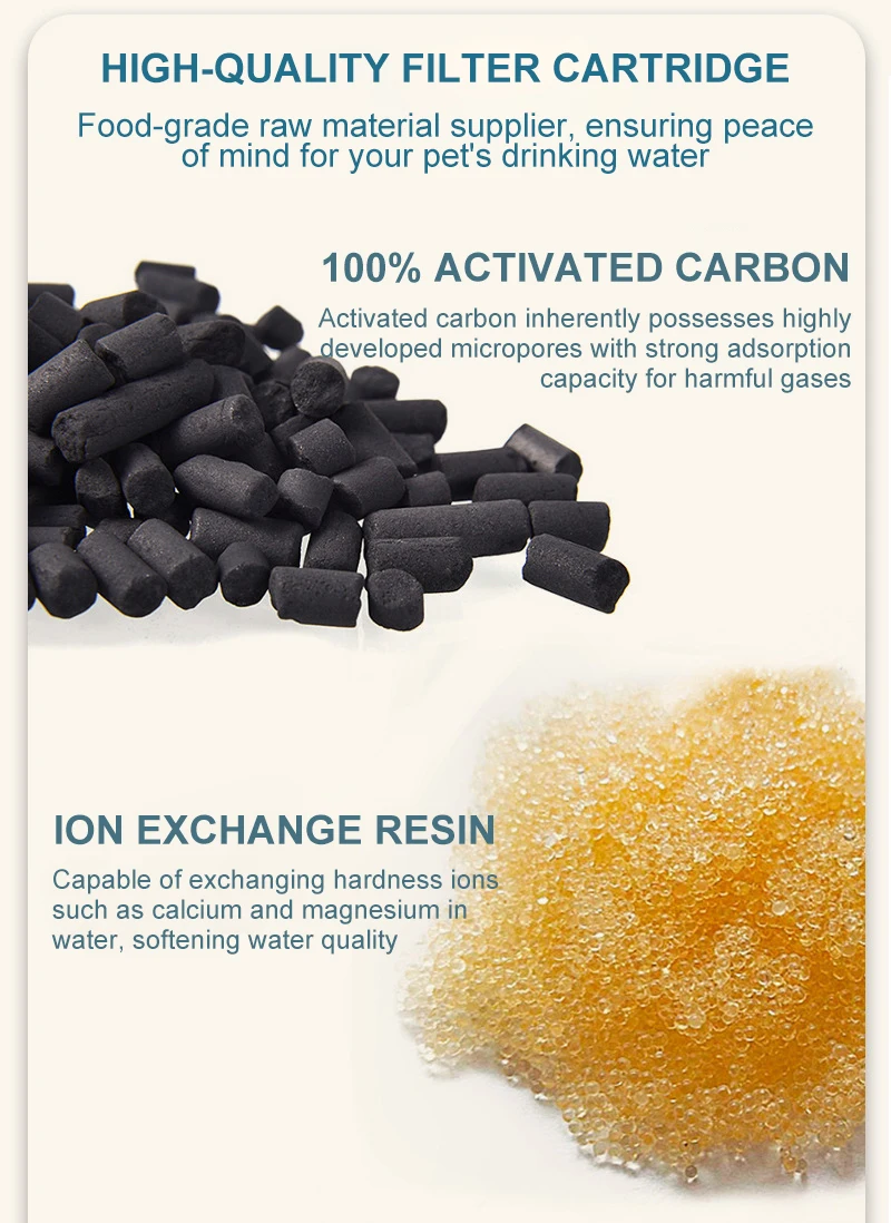 Resin Carbon Cat Drinking Fountain Replacement Filter Pet Water