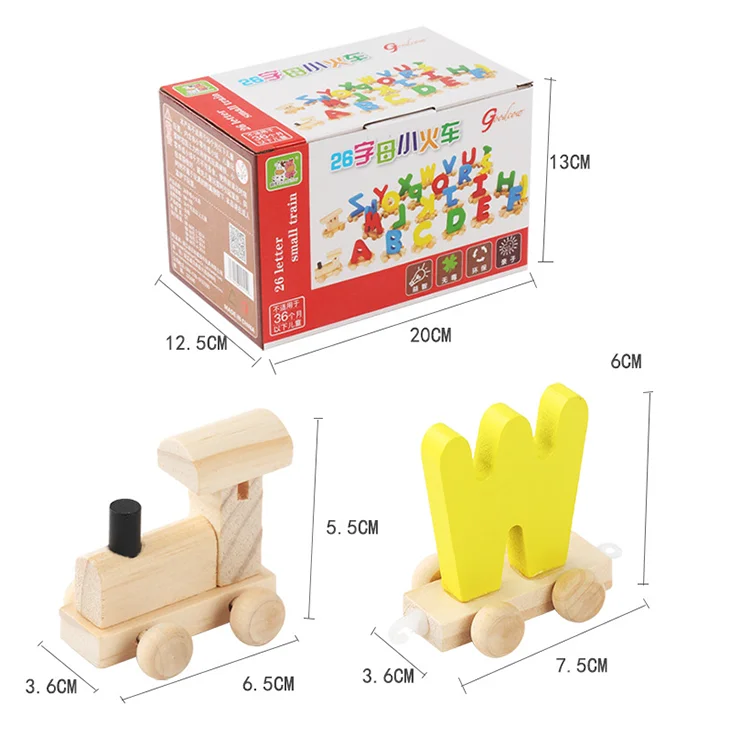 Игрушки Детские Ранние обучающие игрушки деревянные буквы поезд