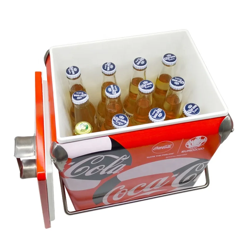 ホイール付きメタルブリキクーラーアイスチェストヴィンテージ