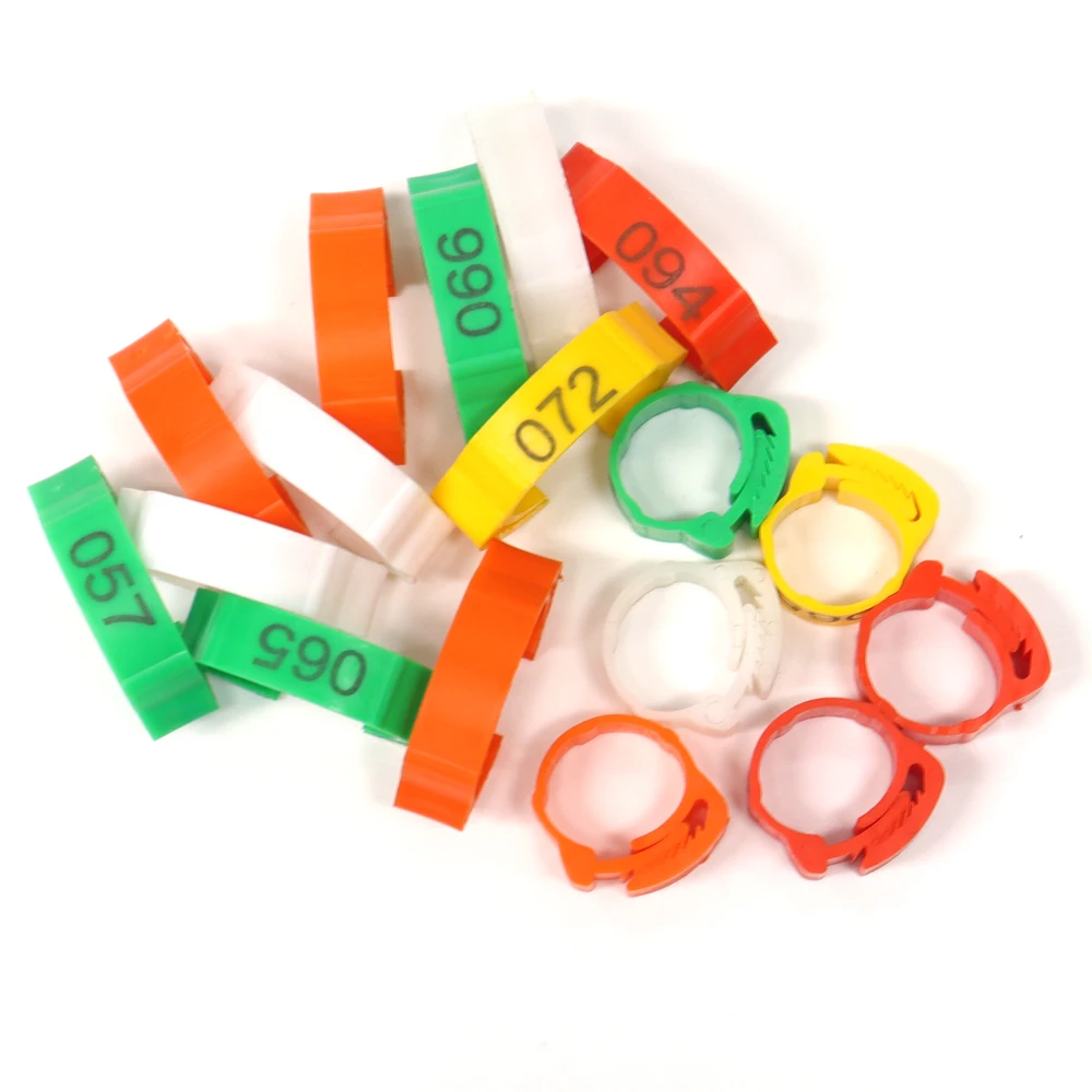 Plastic Adjustable Chicken Foot Rings Customized No.001-100 Name Poultry Buckle Ring Duck Goose Leg Digital Rings