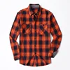 Orange and navy blue large plaid