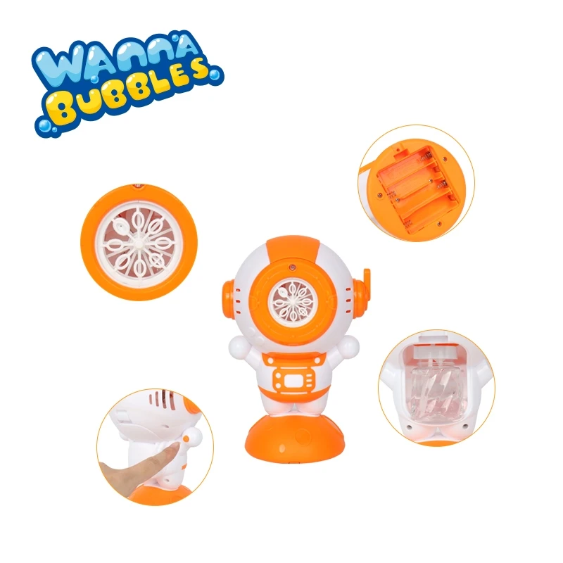 2023 New Outdoor Automatic Bubble Machine for Kids Electric Toys Astronaut Robot Bubble Blower With Light