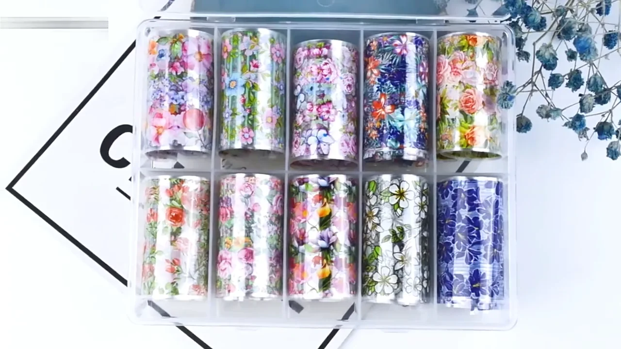 Holographic Brand Name Logo Luxury Transfer Designer Nail Art Foil