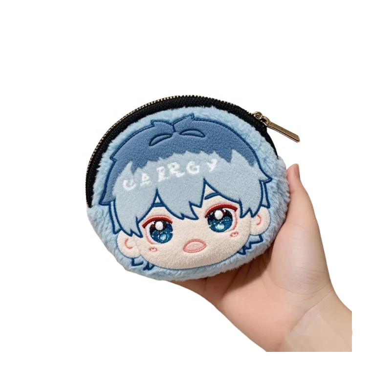 Plushie Manufacture Cute Anime Custom Plush Bag Charm with Zipper Plush Coin Purse