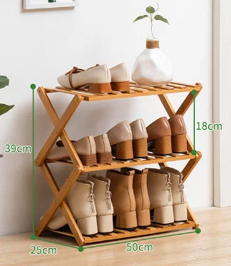 Wholesale Shoe Rack Free Standing Flexible Multi-layer  Bamboo Shoe Rack for Front Door