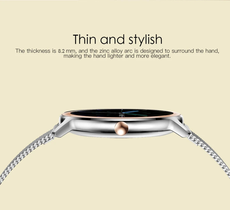 New Luxury Ladies Smart Bracelet with Round Screen Thin Body Stainless Steel Bracelets Women Smart Watch R18_2.jpg