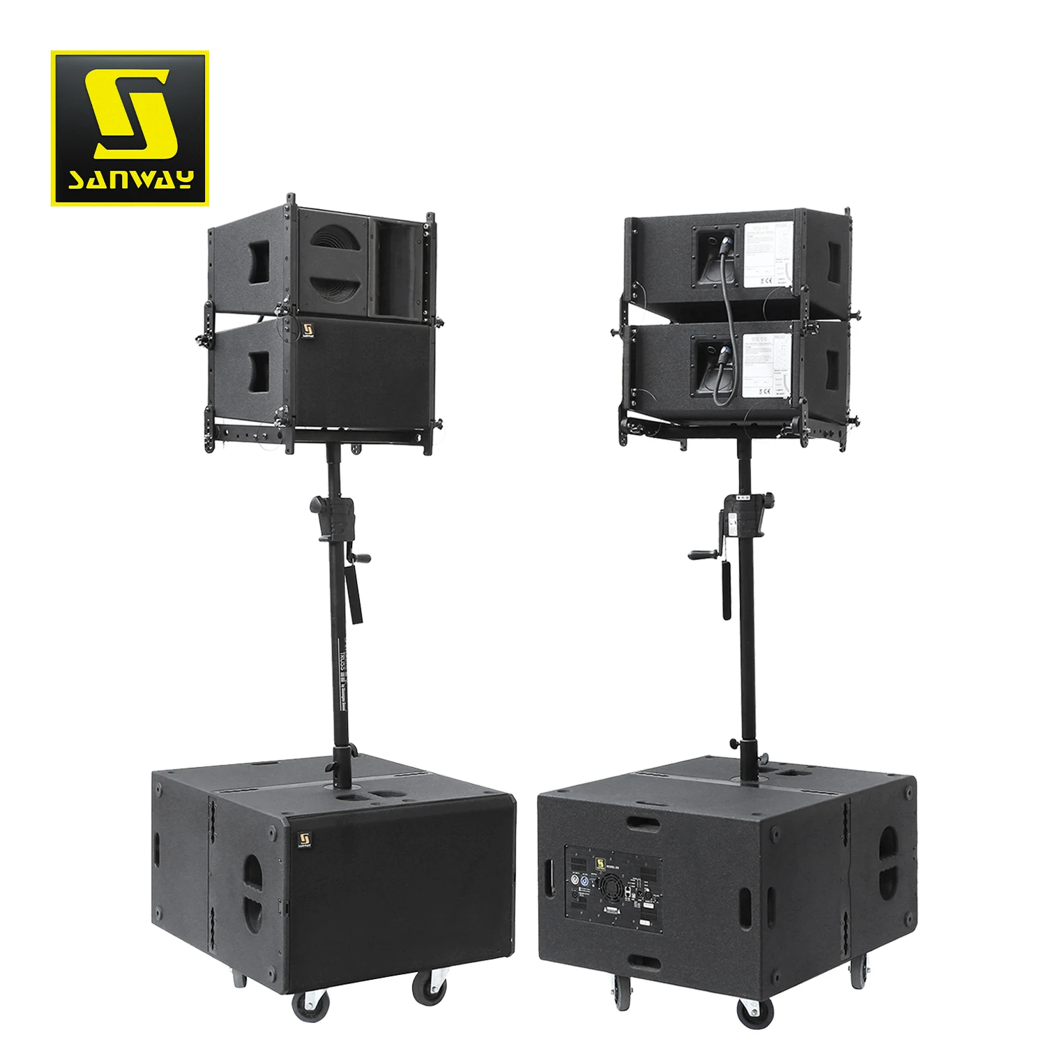 VR10 & S30 10" Tops and Dual 15" Sub Potable Active Line Array Column Speaker System for Wedding