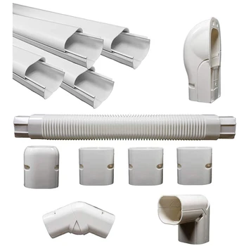 10 Feet Long HVAC Line Set Covers Split Ac Part Slim Duct Mini Split Pvc Lineset Covers air Conditioner Tools Capping