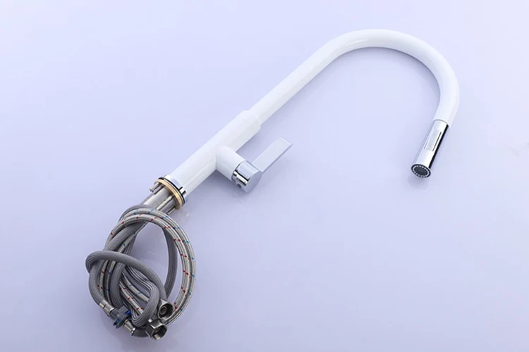 Grifo de latón negro para cocina, grifo abatible