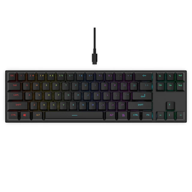 AIKUN GX9710 Wired 7 Color RGB Backlight Gaming Keyboard Mechanical Switches Multimedia 71 keys Mini Portable Keyboards