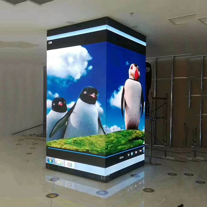 High Definition Four Sided LED Screen Pillar Column Pillar Led Panel square Pole Led Display