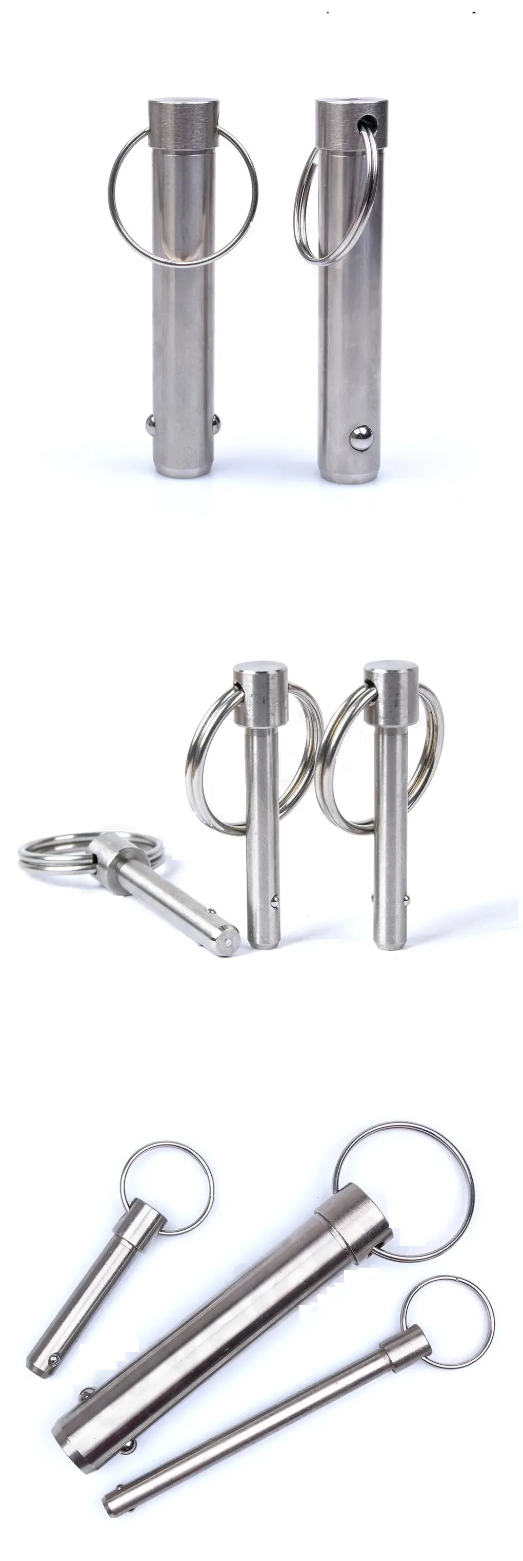 Spring Type All Stainless Steel Ball Lock Pins With Pull Ring For Quick