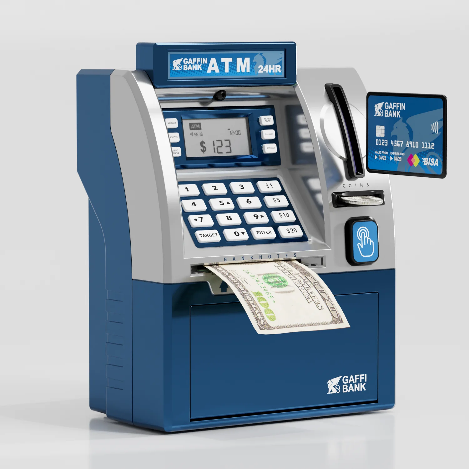 High Quality Electric Simulation Kids Mini Banking Atm Machine Toys Wholesale Multifunctional Money Storing Savings Piggy Bank