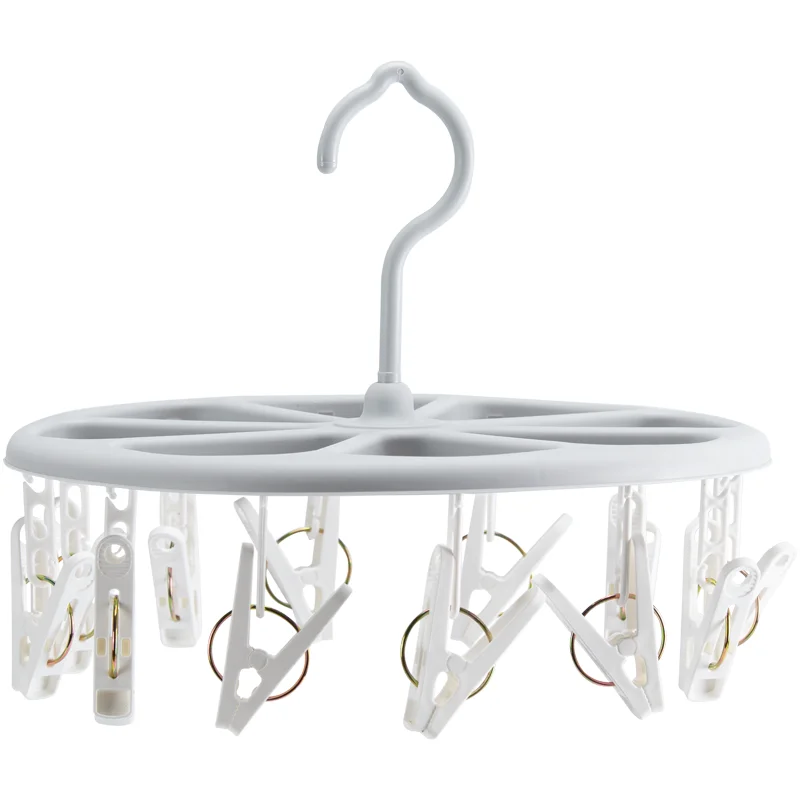 SOLELY Factory's Hot Sale Round  Hanging Drying Rack with 12 Clips hanger Wardrobe Balcony Bathroom Living room