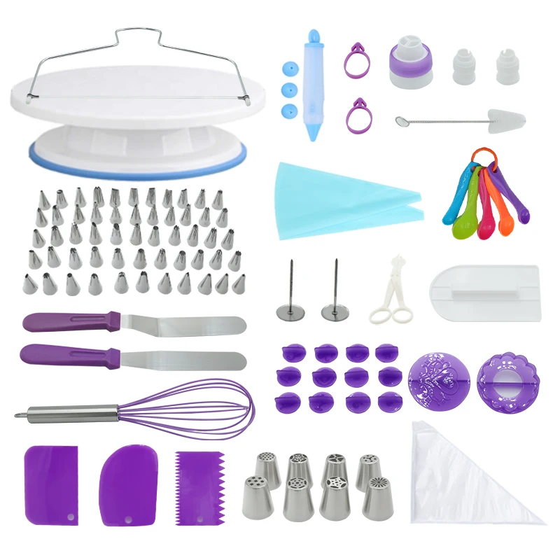 Bakest 137 Pcs Plastic Cake Decorating Tools Set Baking Equipment & Pastry Tools With Box Cakes Packaging