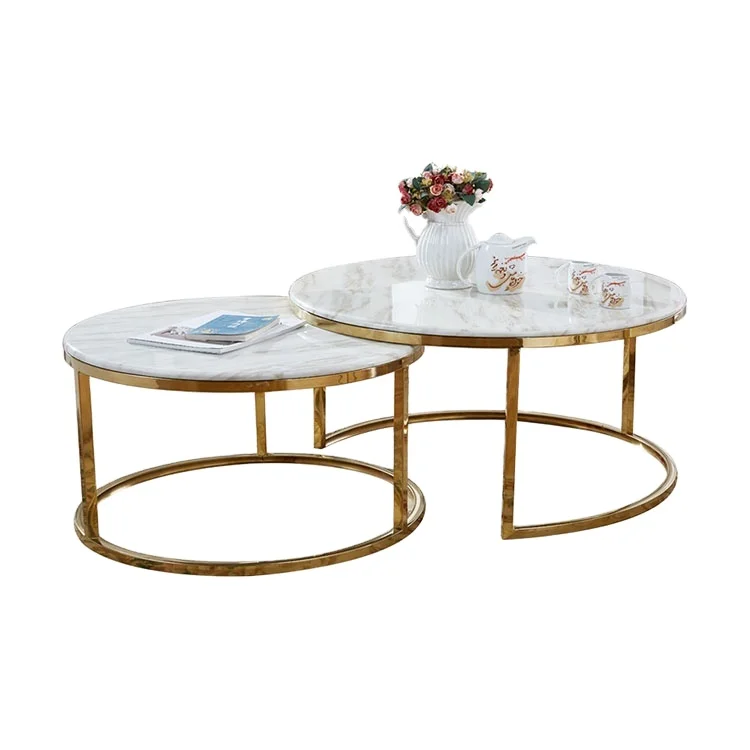 Contemporary Polished 1/-1mm Marble Coffee Table Onyx Stainless Steel Classic Chinese Metal Living Room Furniture Home Furniture