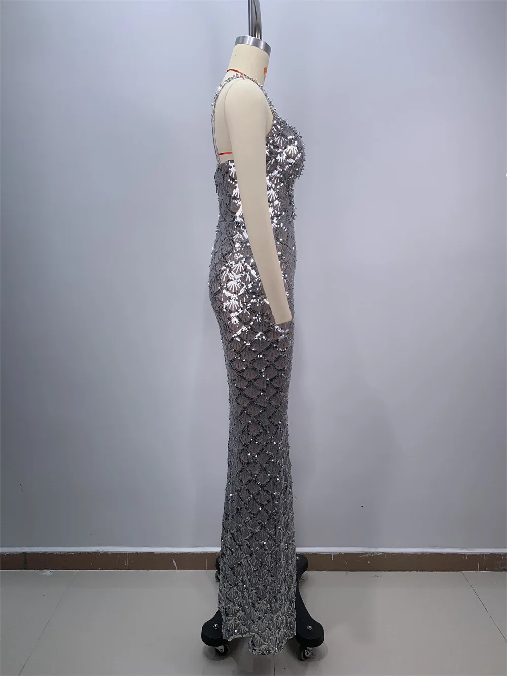 Silver Sequin Ball Gown Evening Dress & Party Wear For Women| Min Order 1 ct