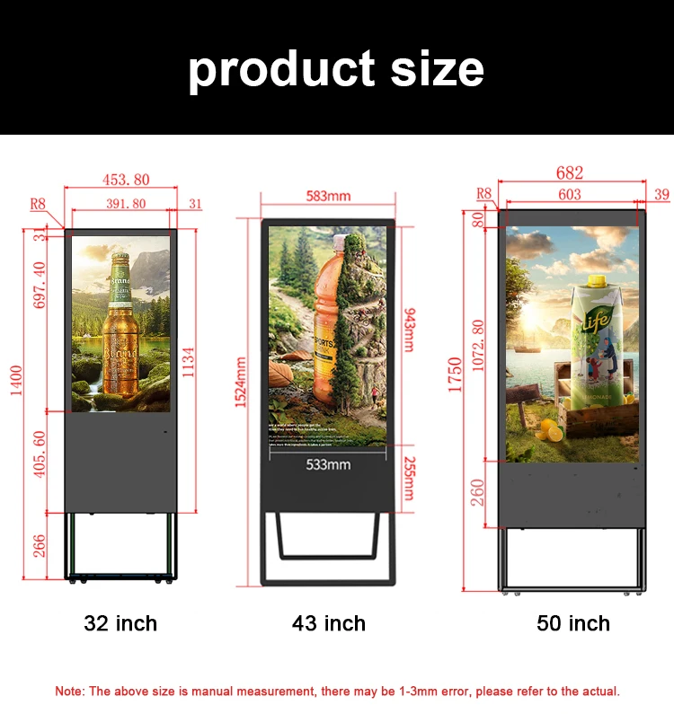 electronic  brand advertising machine split screen loop playback cosmetics display advertising display screen ticker human