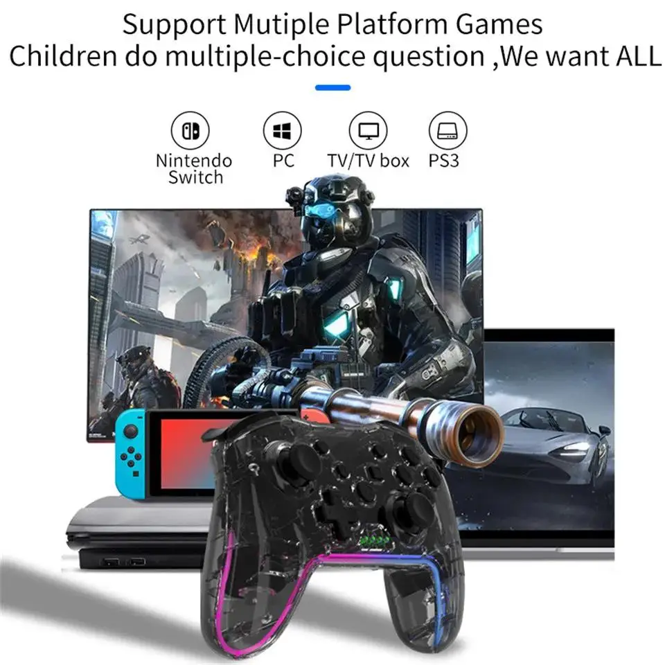 Transparent Wireless Gamepad Perfect for Nintendo Switch