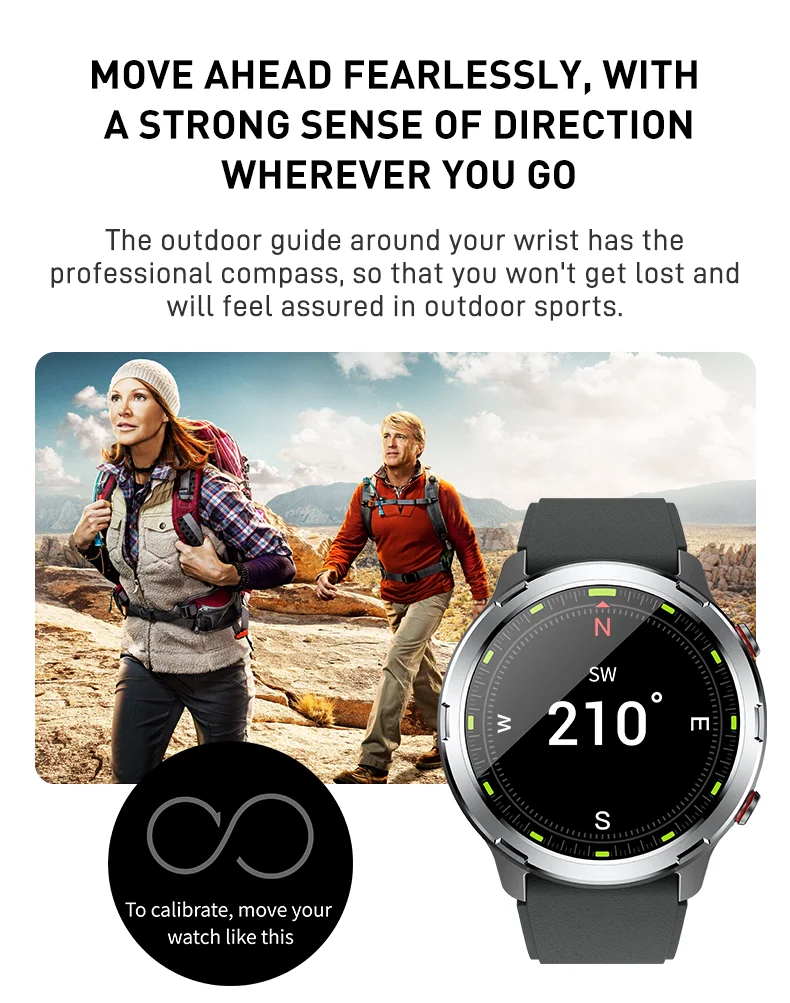 S47 Circular Watch with GPS Wrist Lift Screen Heart Rate Blood Oxygen Sleep Monitoring Smart Watches