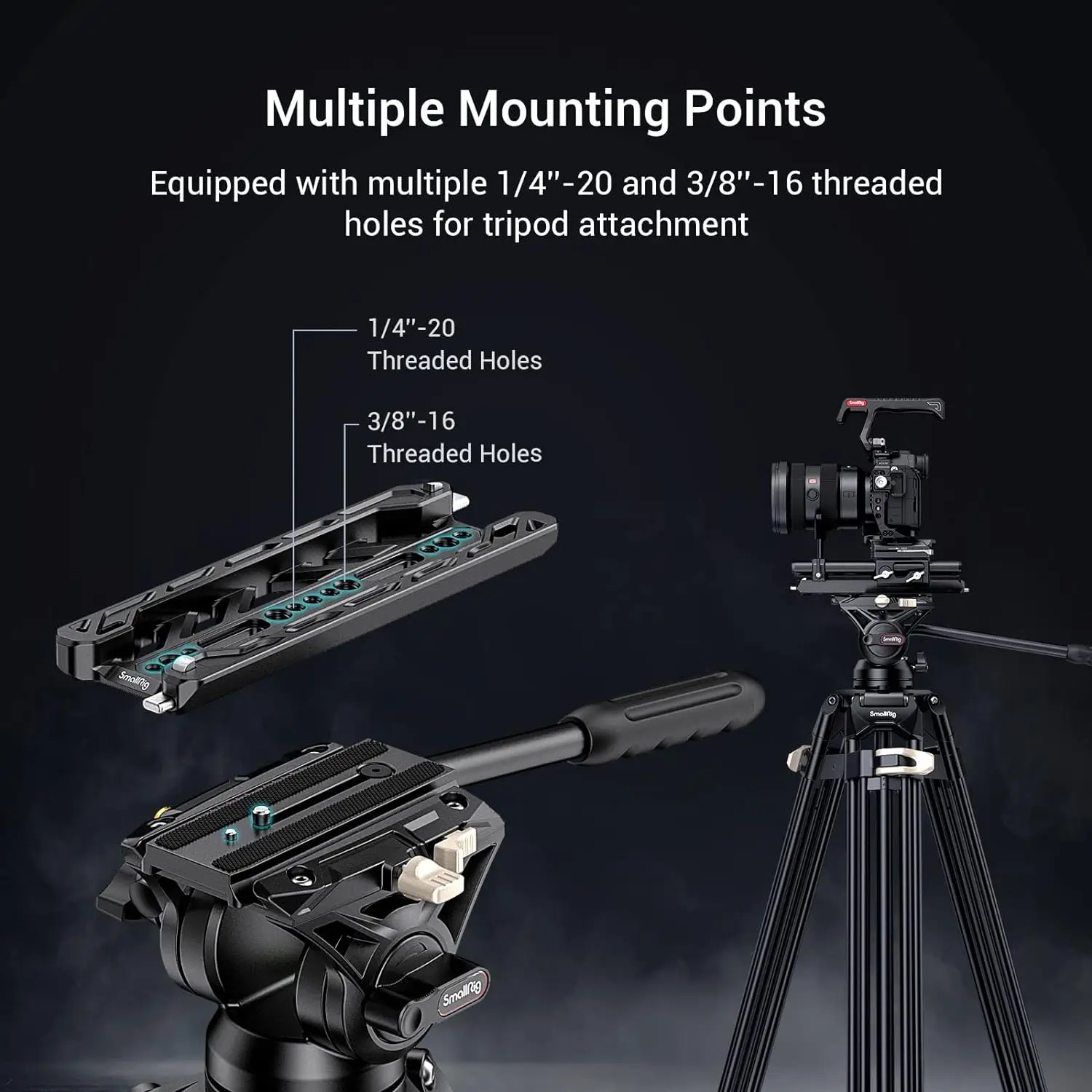 SmallRig 8インチ 軽量ダブテールプレート ARRIスタイル用 3770 SmallRig 8'' Lightweight ARRI Dovetail Plate 3770