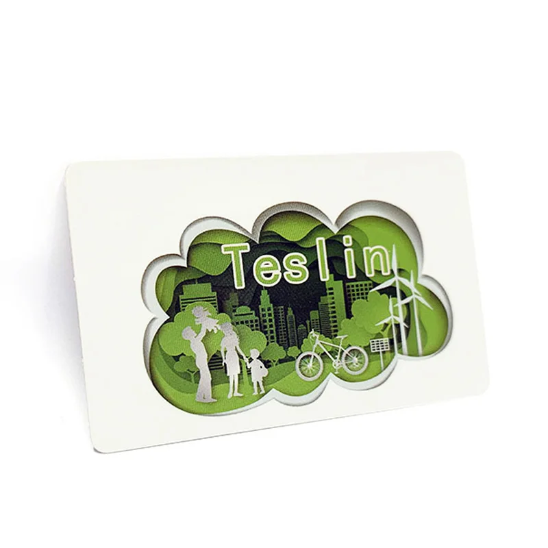 Custom Environmental Teslin Polycarbonate RFID Blank Card Teslin Paper for ID Cards