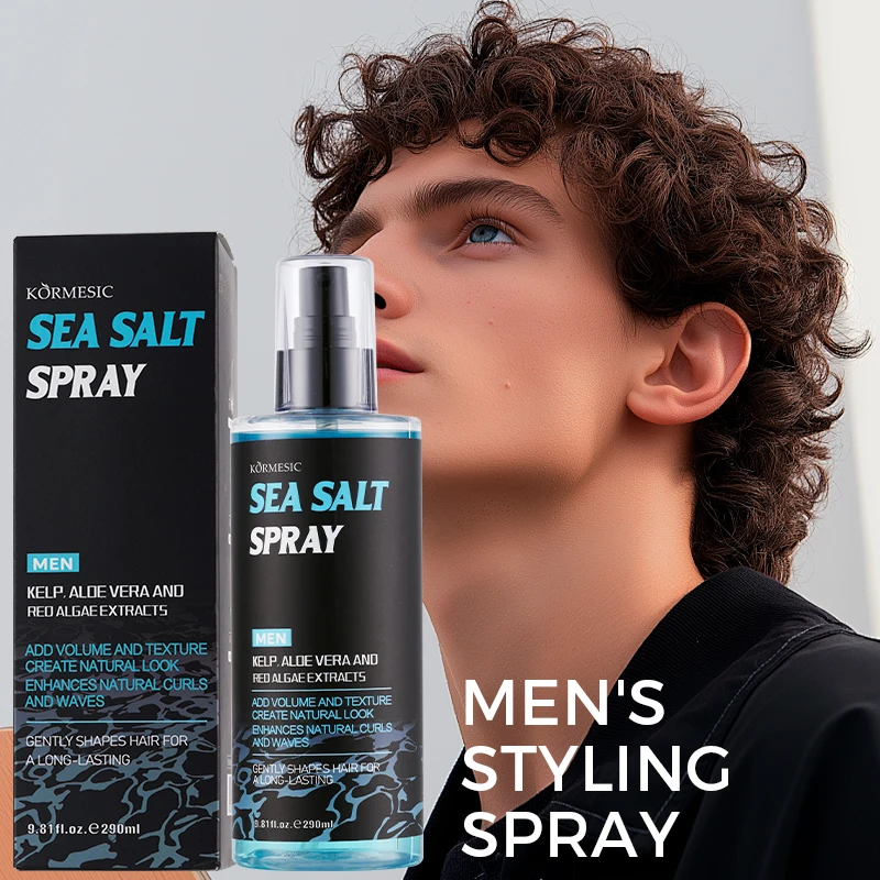 KORMESIC Wholesale 290ml Hair Mist Gentle Shape Hair Long Lasting Hold Men Sea Salt Hair Styling Spray