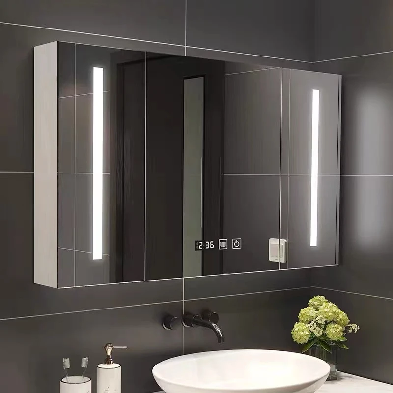 Modern Illuminated Storage Wall Smart Mirror Vanity Led Mirror Cabinet For Bathroom