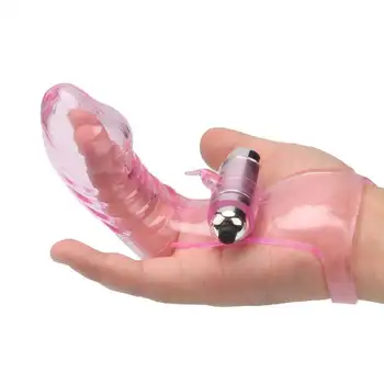 Female Masturbator Finger Penis Sleeve Vibrator Strap on Dildo Orgasm G Spot Massage Clit Stimulate Sex Toys For Women