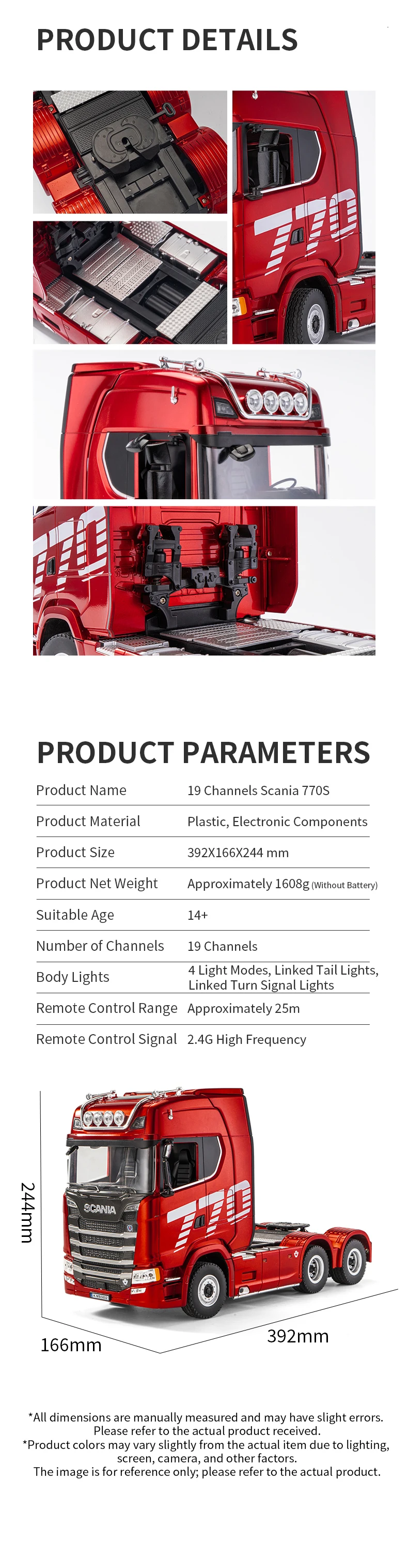 HUINA 1501/1502 RC Licensed Trailer Toys 1/18 19CH RC Alloy SCANIA Car Remote Control Car 770S Truck Toy Juguetes Children Toys