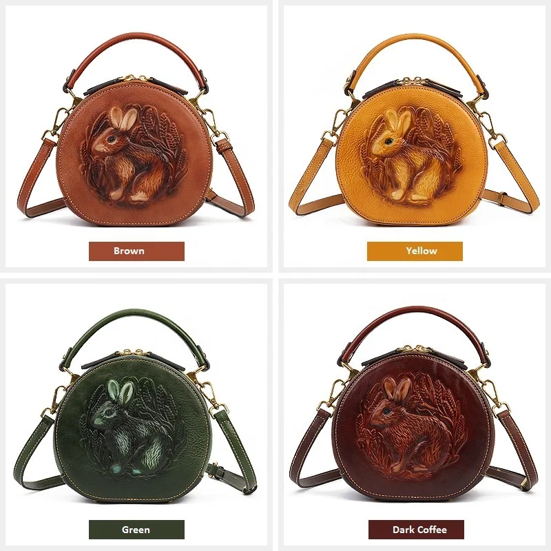 Wholesale Vintage Leather Crossbody Bag - Chinese Style