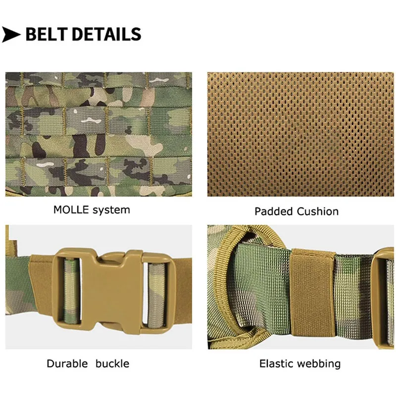 High Duty Quick-release Buckle Outdoor Tactical Belt Sport Enthusiasts Duty Belt Quick Release Adjustable Utility Belts