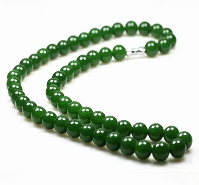 Manufacturers wholesale natural gem jade classical green necklace quartzite gift charm necklace jade bead necklace