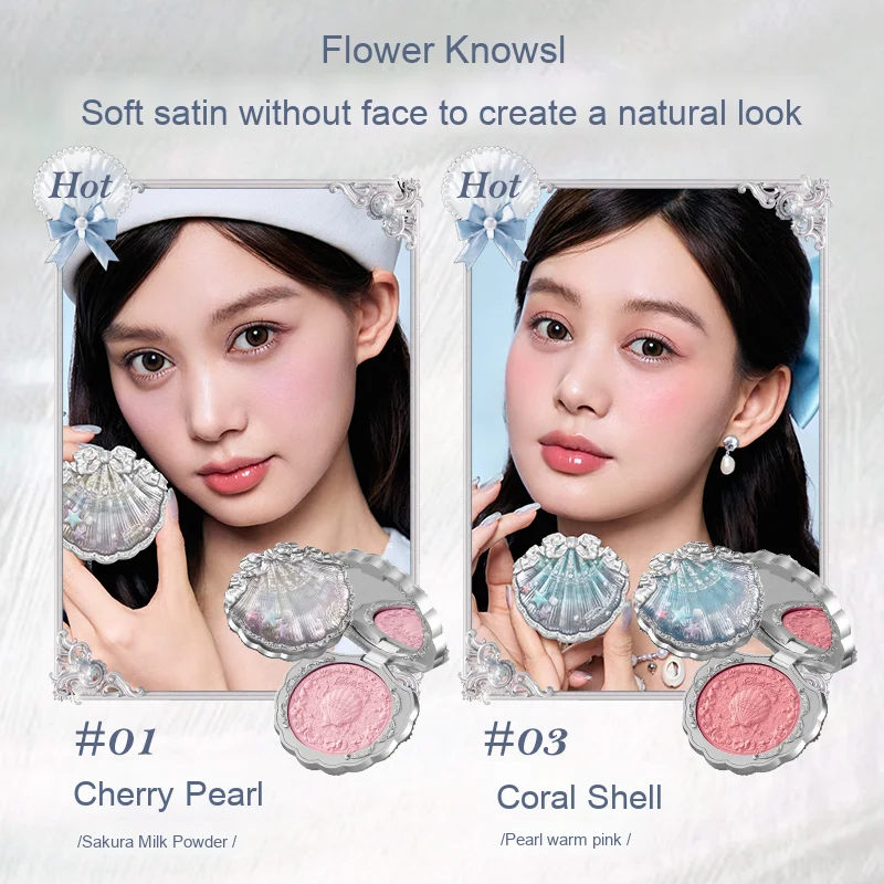 Flower Knows Shell's Jewel Embossed Satin Blush Powder