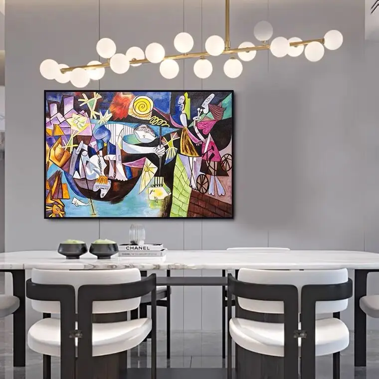 Customize Abstract Picasso Antibes Fishing at Night Famous Handmade Oil Painting Reproduction on Canvas