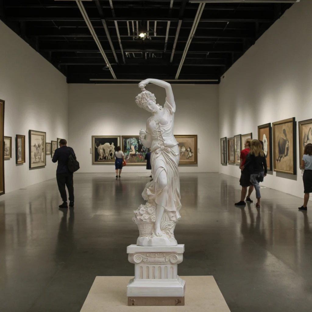 product life sized fiberglass  resin abstract sculptures of ladies in the four seasons-3