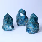 Gemstone Wholesale High Quality Natural Gemstone Healing Polished Smooth Blue Apatite Flame Blue Apatite Crystals For Decoration