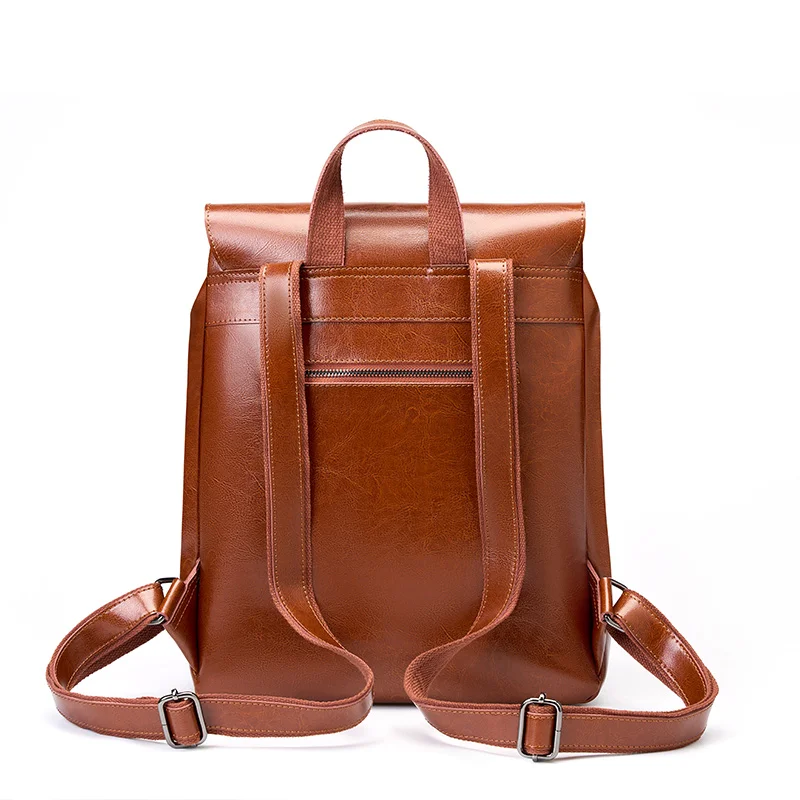 Hot Selling Leather Back Pack England British Style Design School Bag Factory Custom Leather Backpack for Girls
