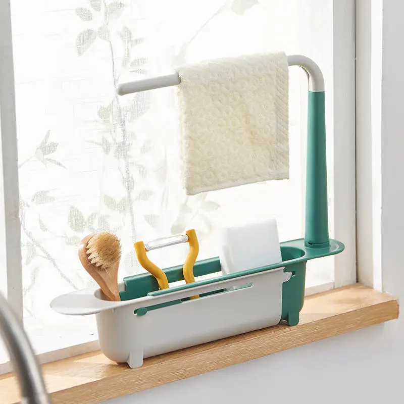 Telescopic Sink Shelf Kitchen Sinks Organizer Soap Sponge Holder Sink Drain Rack Storage Basket Kitchen Gadgets Accessories Tool manufacture